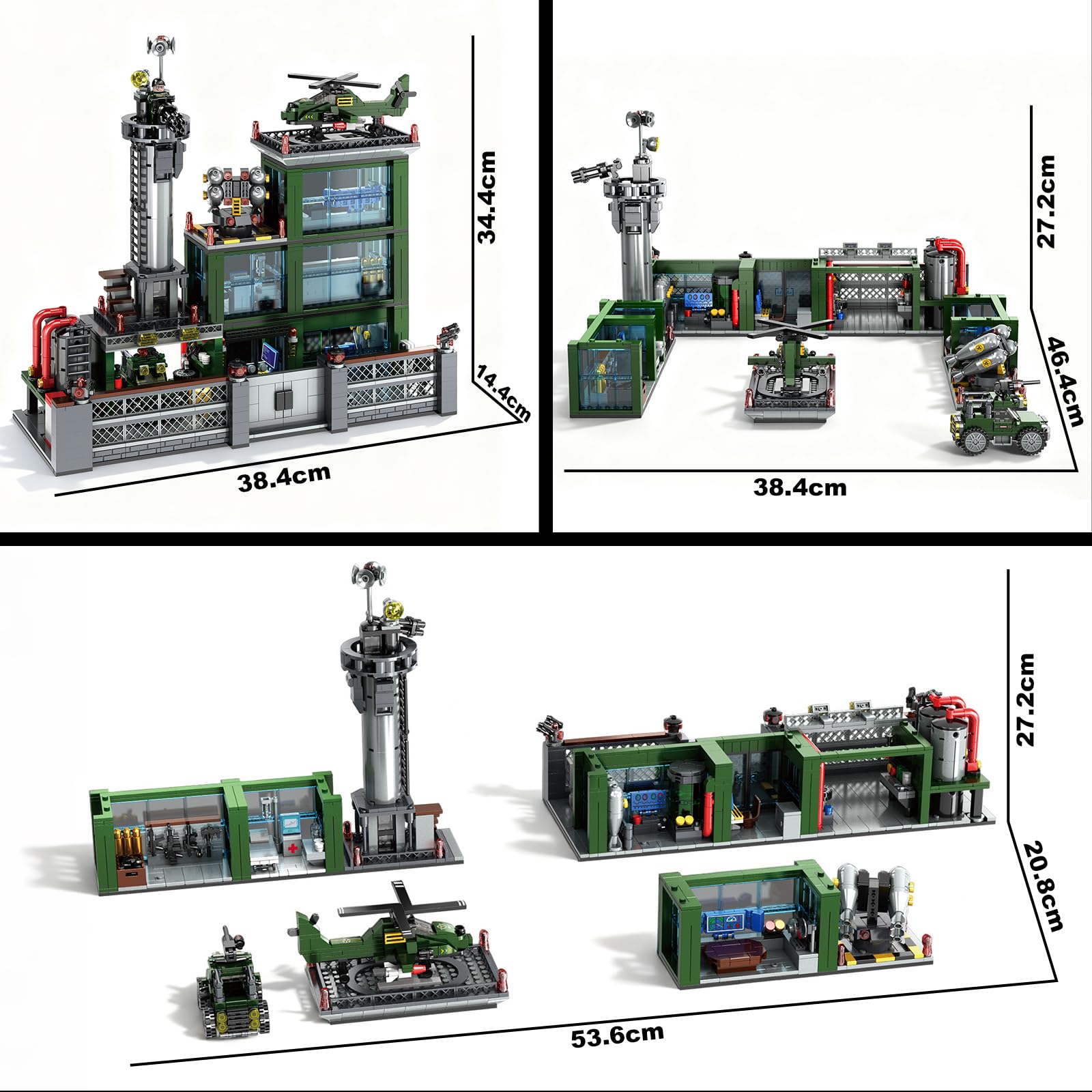 Amazon.com: HAYXUN Military Base Building Set for Adults – 1753