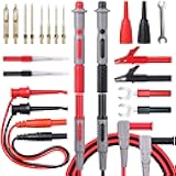 Bionso 25-Piece Multimeter Leads Kit, Professional and Upgraded Test Leads Set with Replaceable Gold-Plated Multimeter Probes, Alligator Clips, Test Hooks and Back Probe Pins.