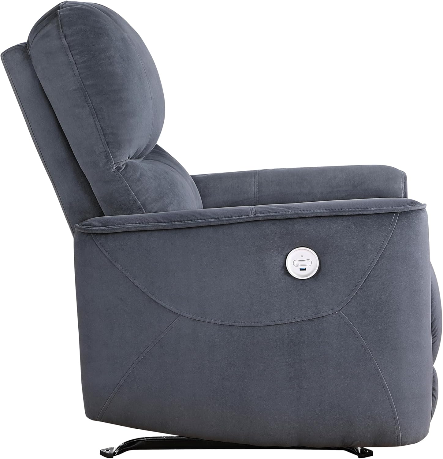 Power Rocker Recliner - Velvet Wall Hugger Recliners with Reclining and Rocking Function, Heavy Duty Recliner with Power Control and Metal Base, Rocking Recliner Chairs for Adults (Dark Gray)