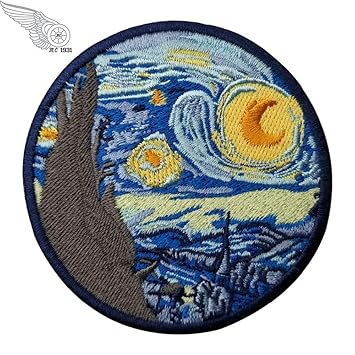 GlobalNiche The Starry Night Van Gogh Famous Art Work Embroidered Patch for Clothes Clothing Patches