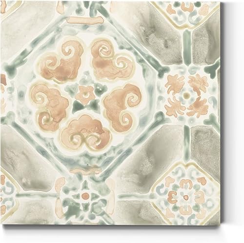 Lienzo cuadrado para pared playa costera contemporánea, naturaleza neutra, floral fractial moderno, flores multicolores, arte abstracto de pared