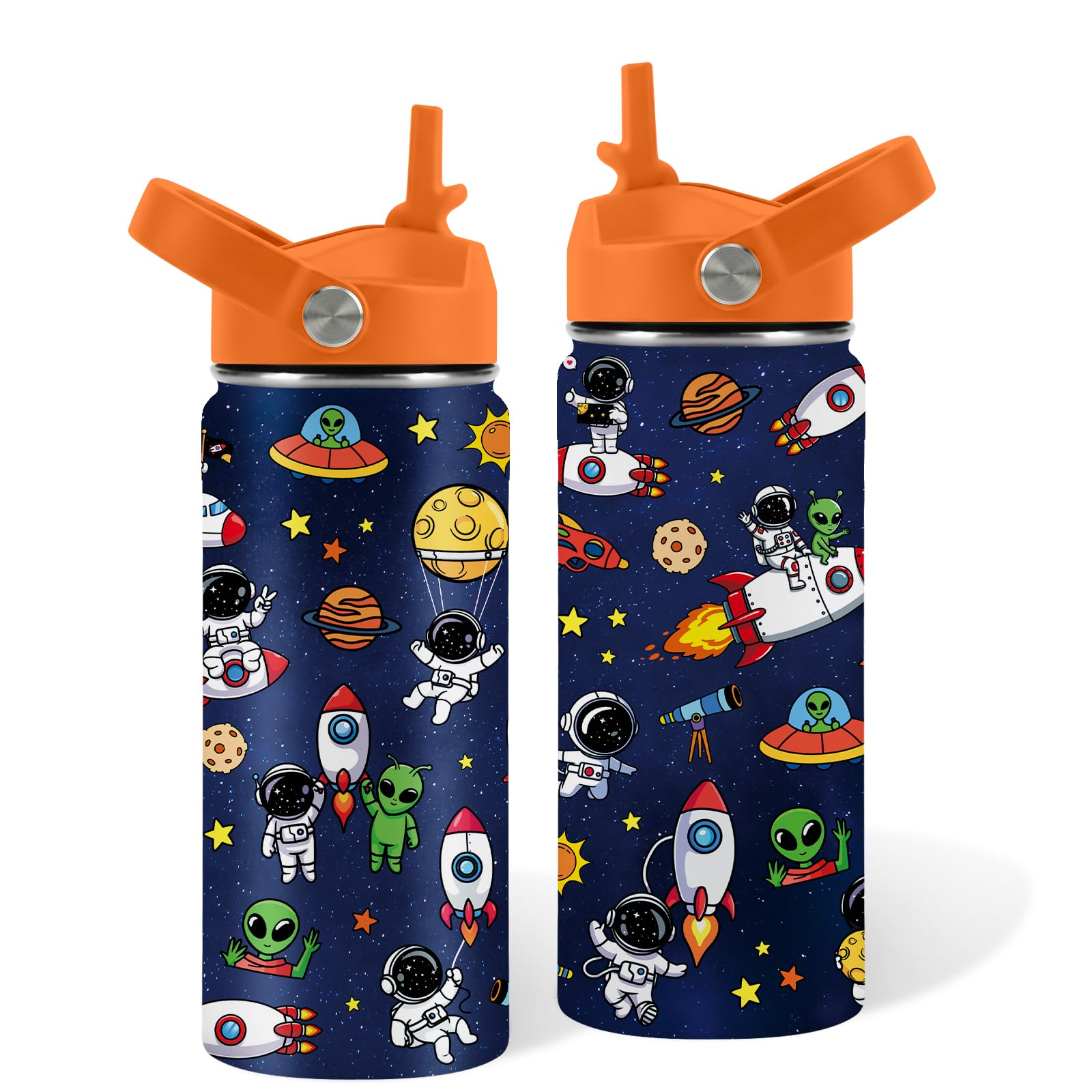 Universe Gifts for Teen, 16oz Blue Water Bottle with Straw Lid