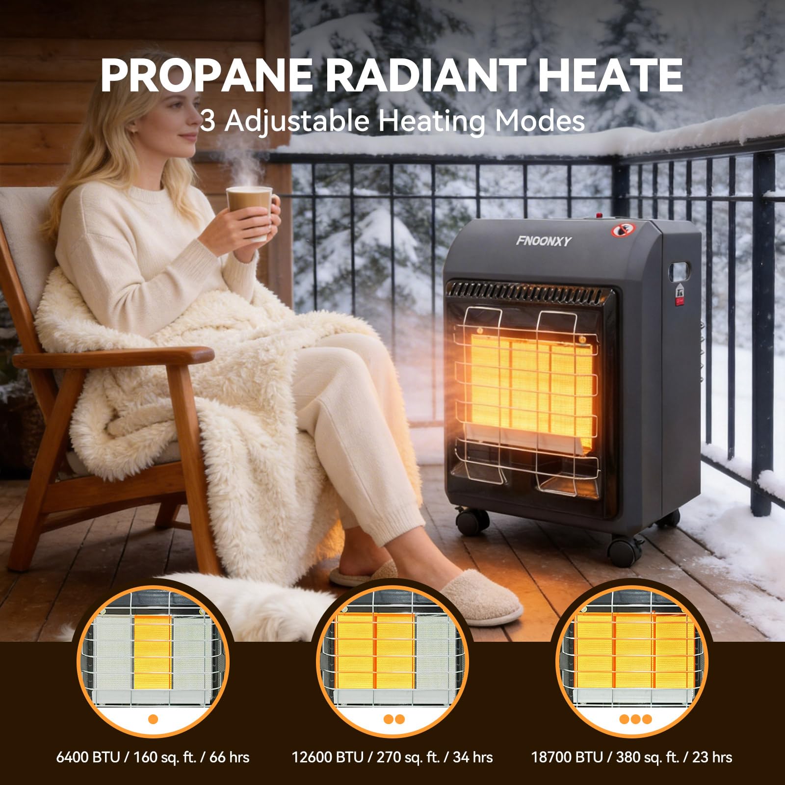 Portable Propane Heater - 18700 BTU for Garage & Outdoors -3