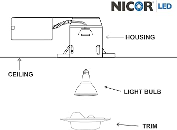 NICOR Lighting 6 in. White Recessed Shower Trim with Lexan Drop Opal Lens (17509)