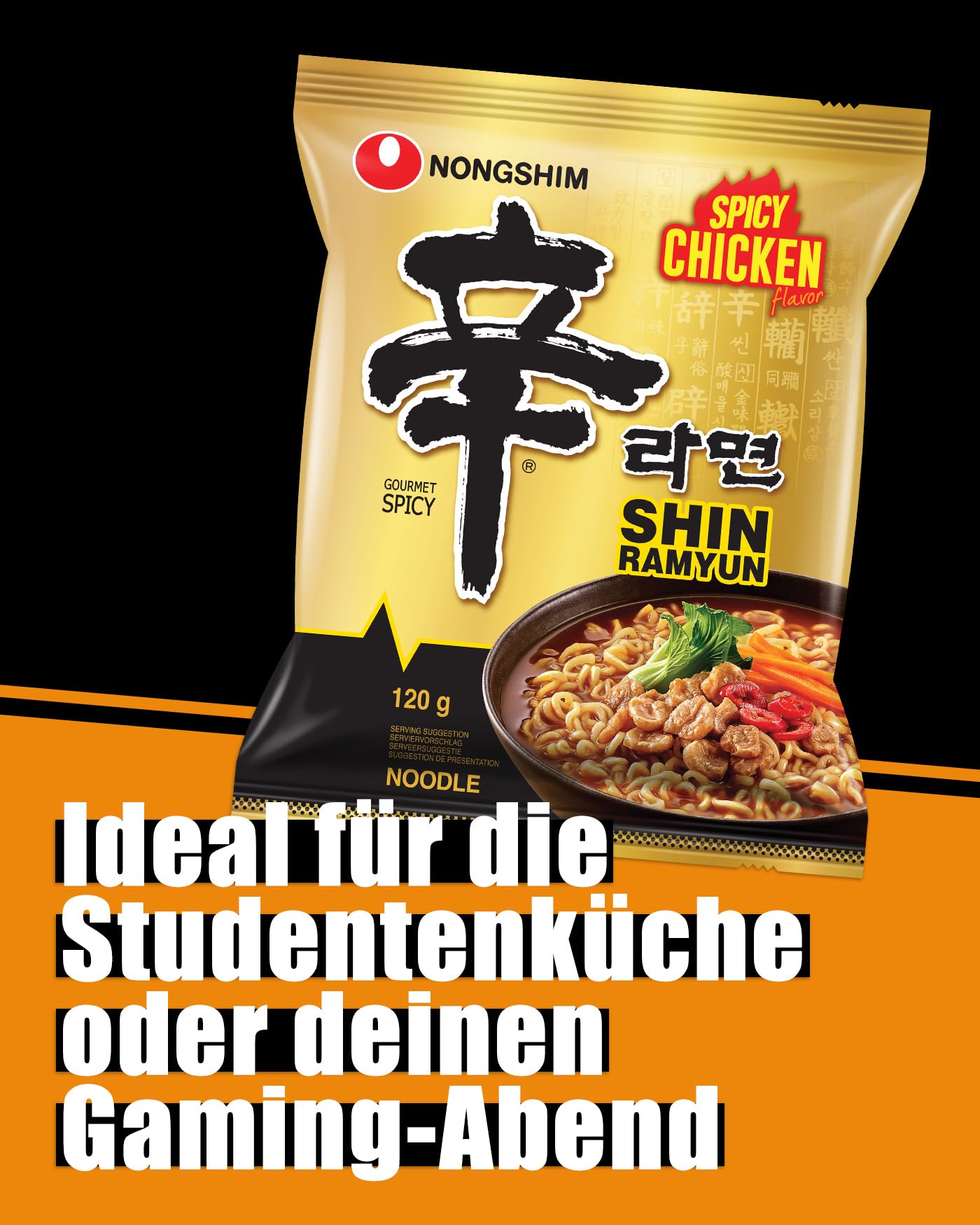 NONGSHIM Instantnudeln, Shin Ramyun Chicken - 20 x 120 g