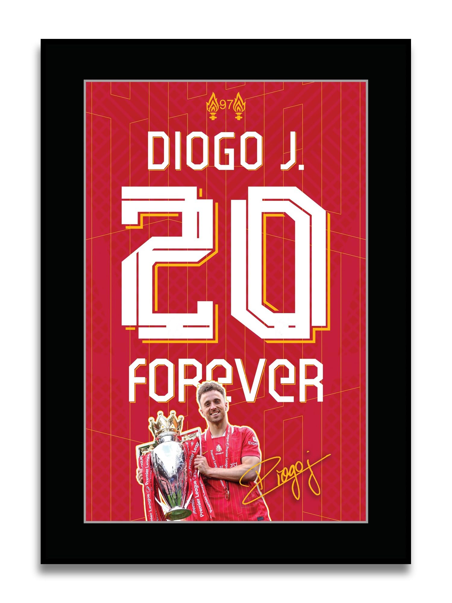 HWC Trading Diogo Jota Liverpool Forever 20 Poster Plakat Z Autografem Dla Kibiców I Kibiców Piłki Nożnej (ID-003031) - A4 Tylko Drukowanie