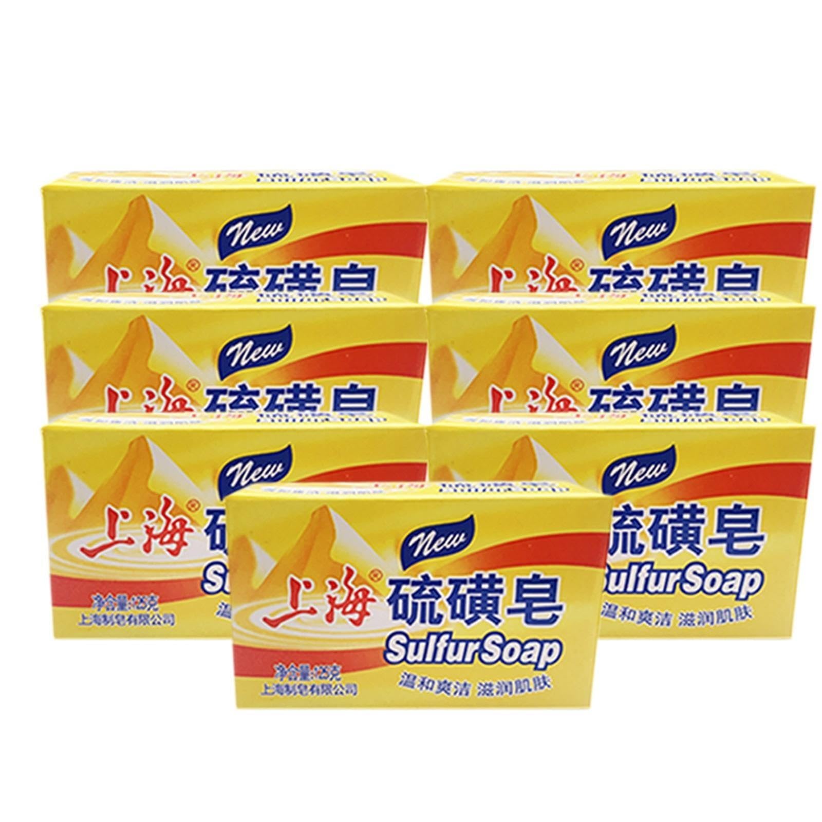 Sapone naturale solido allo zolfo al 10%, gel doccia viso, 3 pezzi (6 pezzi)