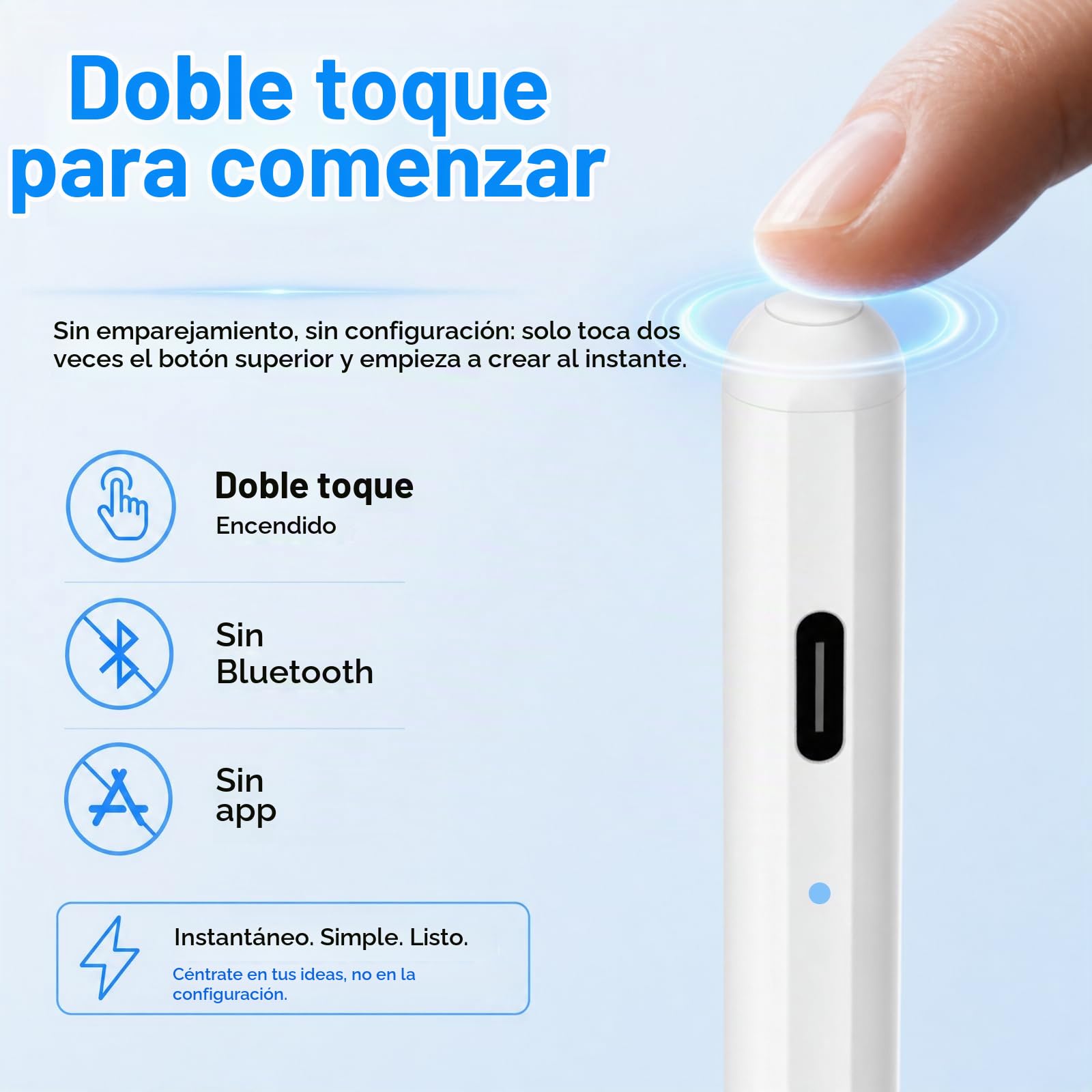 Lápiz capacitivo para iPad Apple: carga rápida para iPad Pencil Apple Pen con sensibilidad de inclinación de rechazo de palma - Bolígrafo para iPad 10/9/8/7/6, iPad Pro de 12.9 pulgadas/11 pulgadas/13