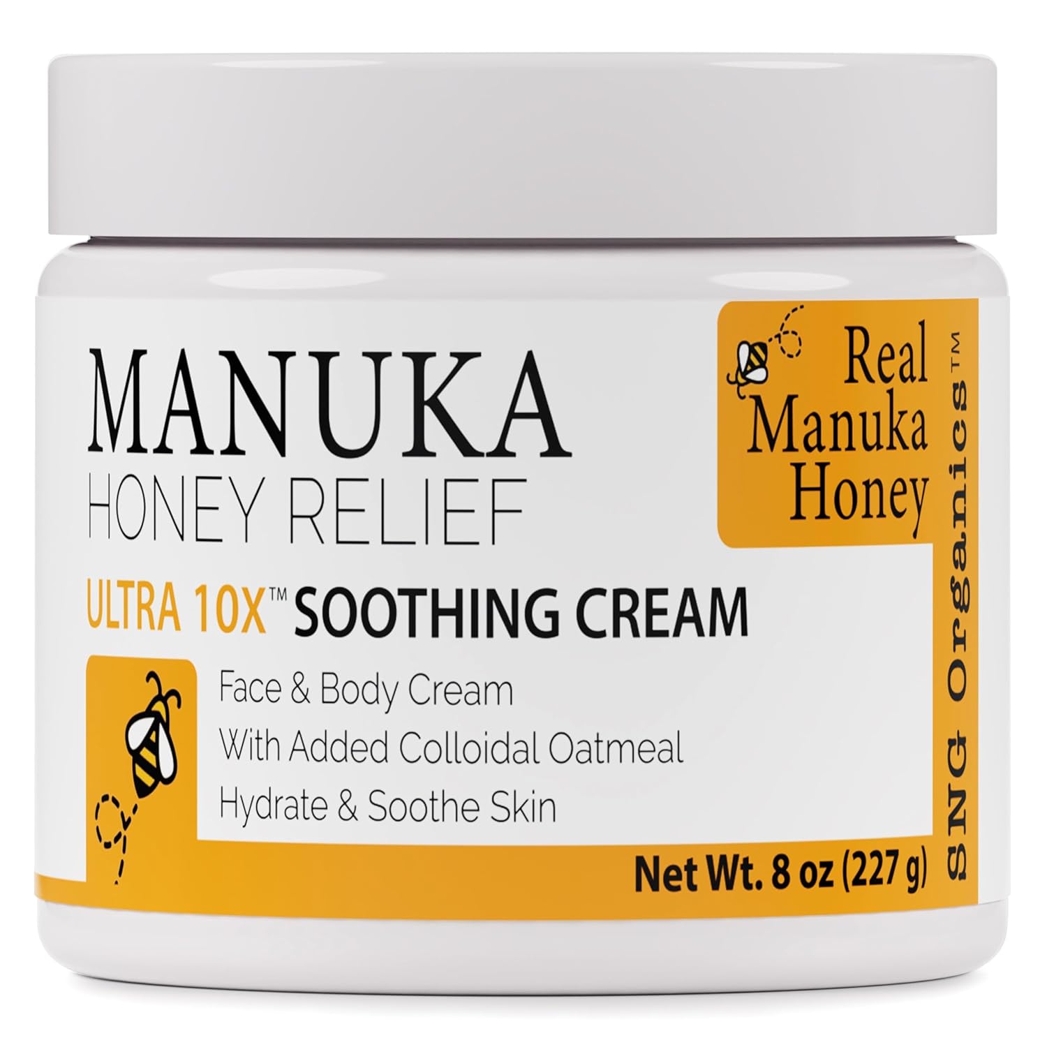 Super Natural Goods Manuka Honey Cream (8oz)  Hydrating Lotion for All Skin Types Suitable for Kids and Adults | Moisturizing Body Cream with Real Manuka Honey Aloe Vera Juice and Cocoa Butter