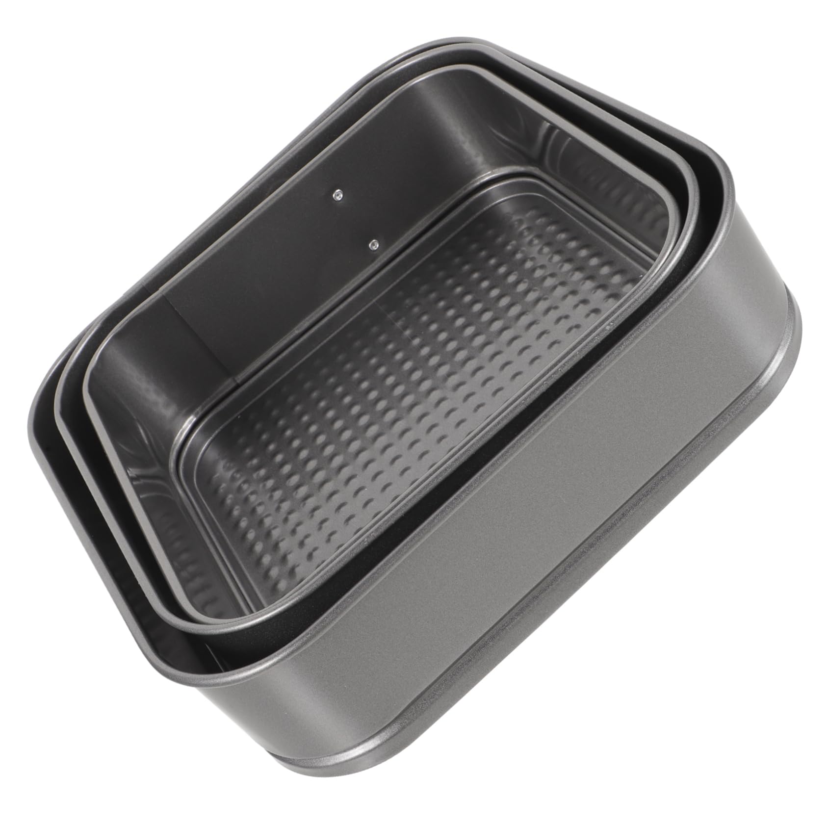 Alipis 3pièce Moules à Gâteau Carrés Antiadhésifs Avec Charnière De Acier Fond Amovible Et Étanche Pour Gâteaux De Fête Mariage Et Anniversaire Noir