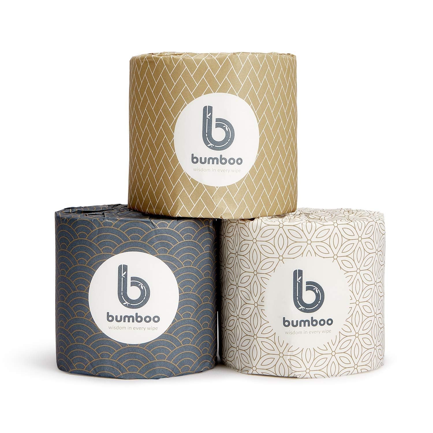 Rollo de papel higiénico de bambú de lujo Bumboo, paquete de 48 | | 3 capas, súper suave, sin plástico, resistente y duradero | Papel higiénico ecológico