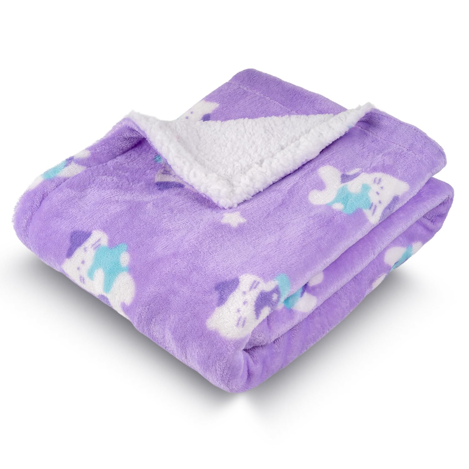 Mee Mee Soft Single Layer Lightweight Flannel Baby Blanket with Cat Printed - Comfort and Warmth for Newborns (75 cm x 100 cm) 0-12 Months (Purple)-picture-35