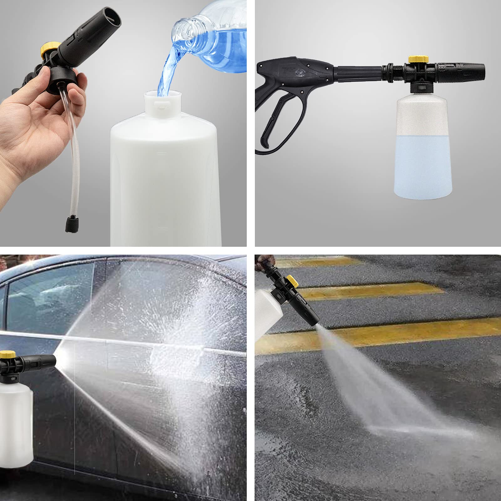 Lanza de espuma para Karcher K2 K3 K4 K5 K6 K7 limpiador de alta presión pistola de espuma 750 ml lanza de espuma con boquilla de espuma ajustable para lavado de coches