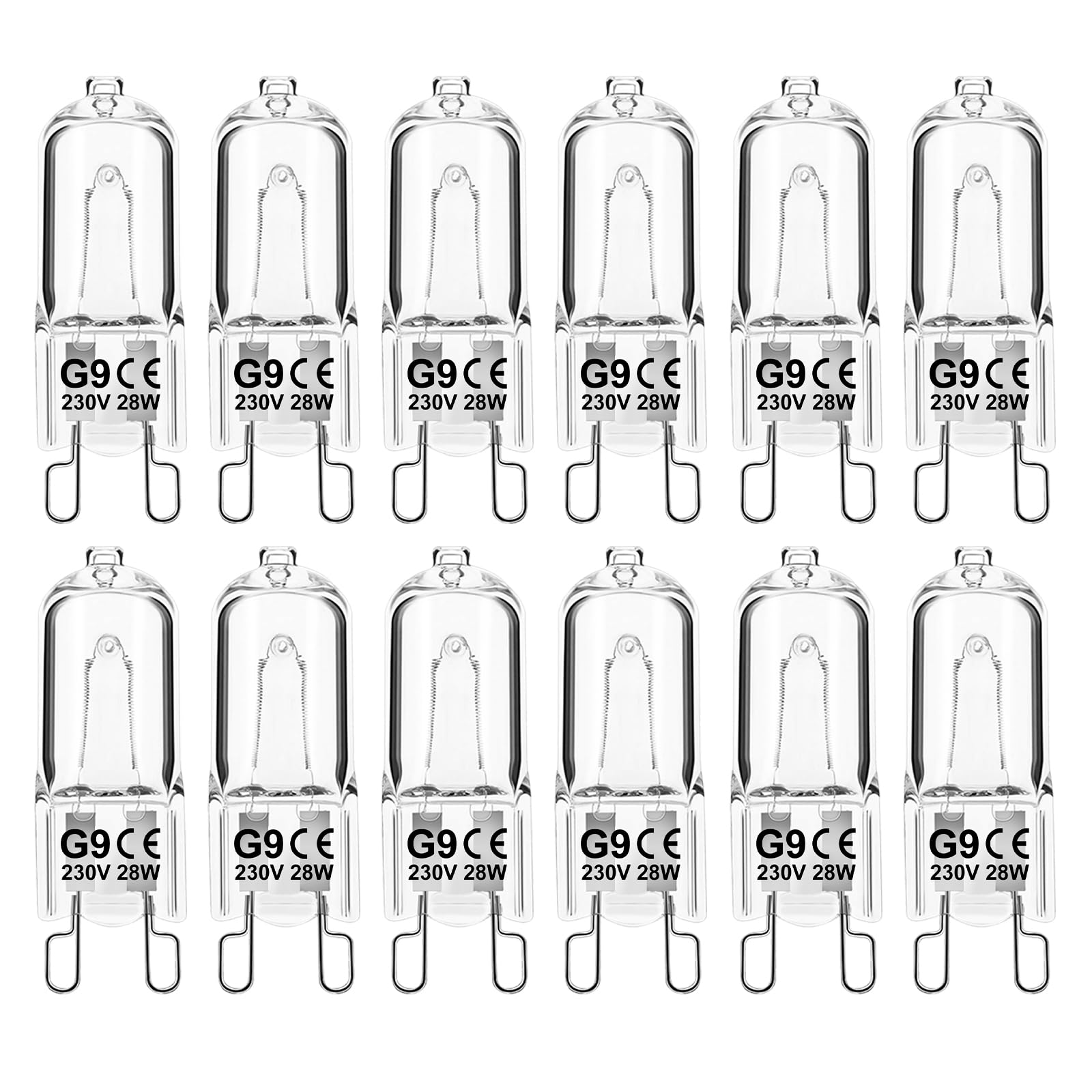 Jaenmsa G9 Halogen Leuchtmittel, Halogen g9 40w, stiftsockellampe g9, Backofen Backofenlampe 40w 300 Grad, Dimmbar Warmweiß 480lm Glühbirne für Mikrowellen Herd Deckenleuchten