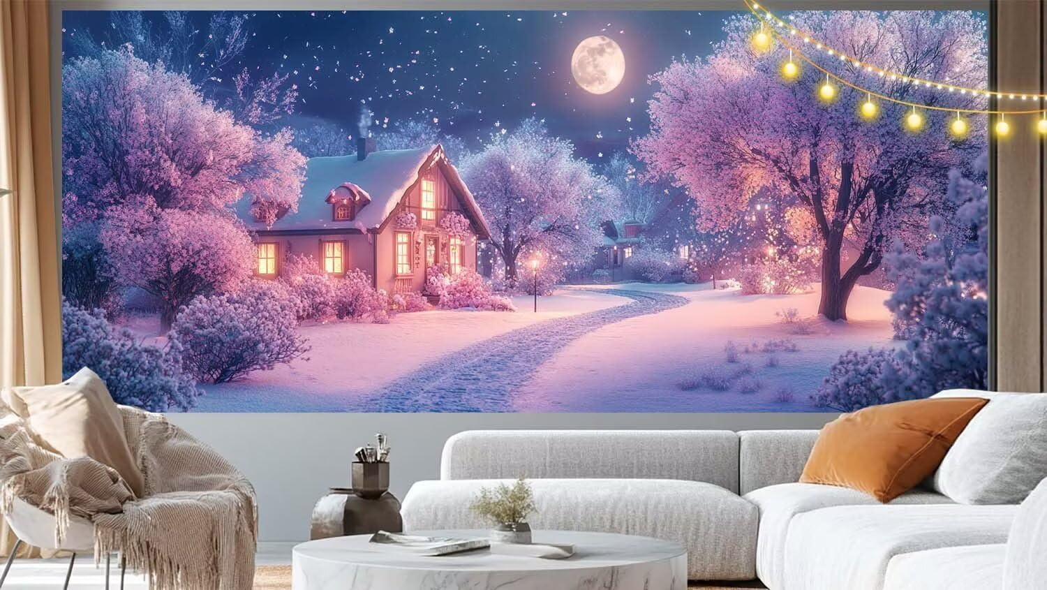Diamond Painting Weihnachten Diamond Painting Groß XXL 150x60 cm, 5D Diamant Painting Bilder Landschaft Malen Nach Zahlen Erwachsene Anfänger Basteln Crystal Stickerei Malerei Kit, Home Decor m203