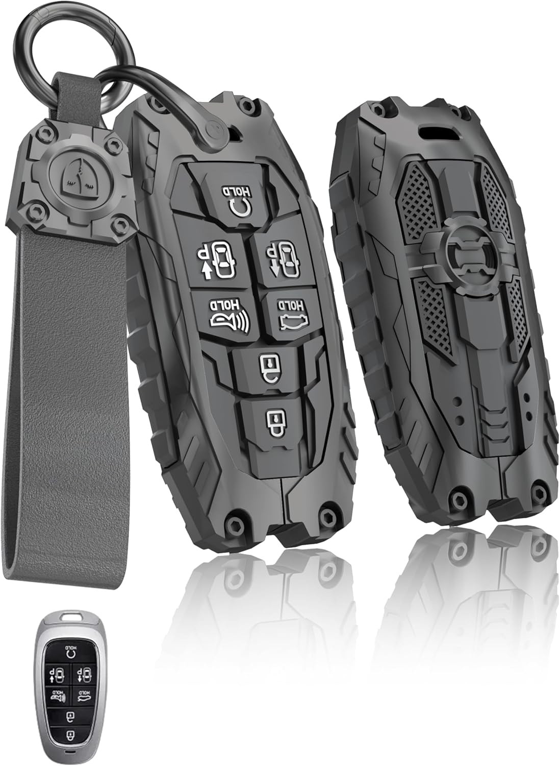 Heavy Car Key Case Protector Compatible with Hyundai 5/7 Buttons Smart Key