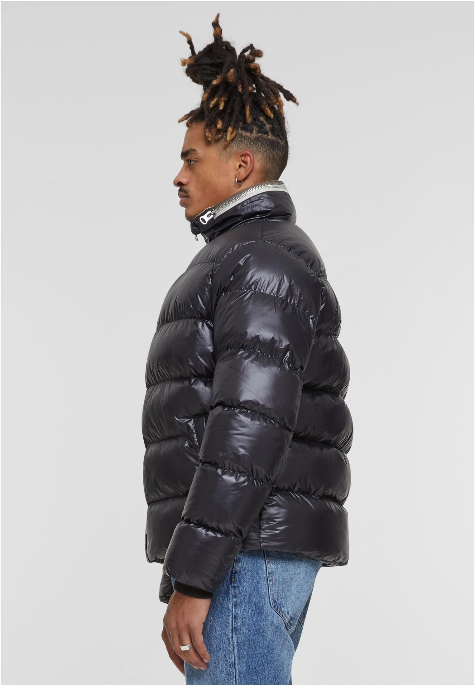 Urban Classics M?ska kurtka zimowa z recyklingu, zapinana na zamek b?yskawiczny, ciep?a kurtka zimowa dla m??czyzn, kurtka buforowa, regularny krój, czarny, XL