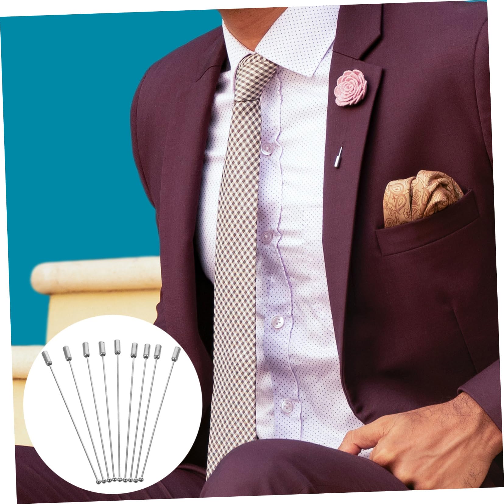 Operitacx Long Straight Pin Sticks Caps Pcs White k Brooch Pins Easy to Use for Fashion