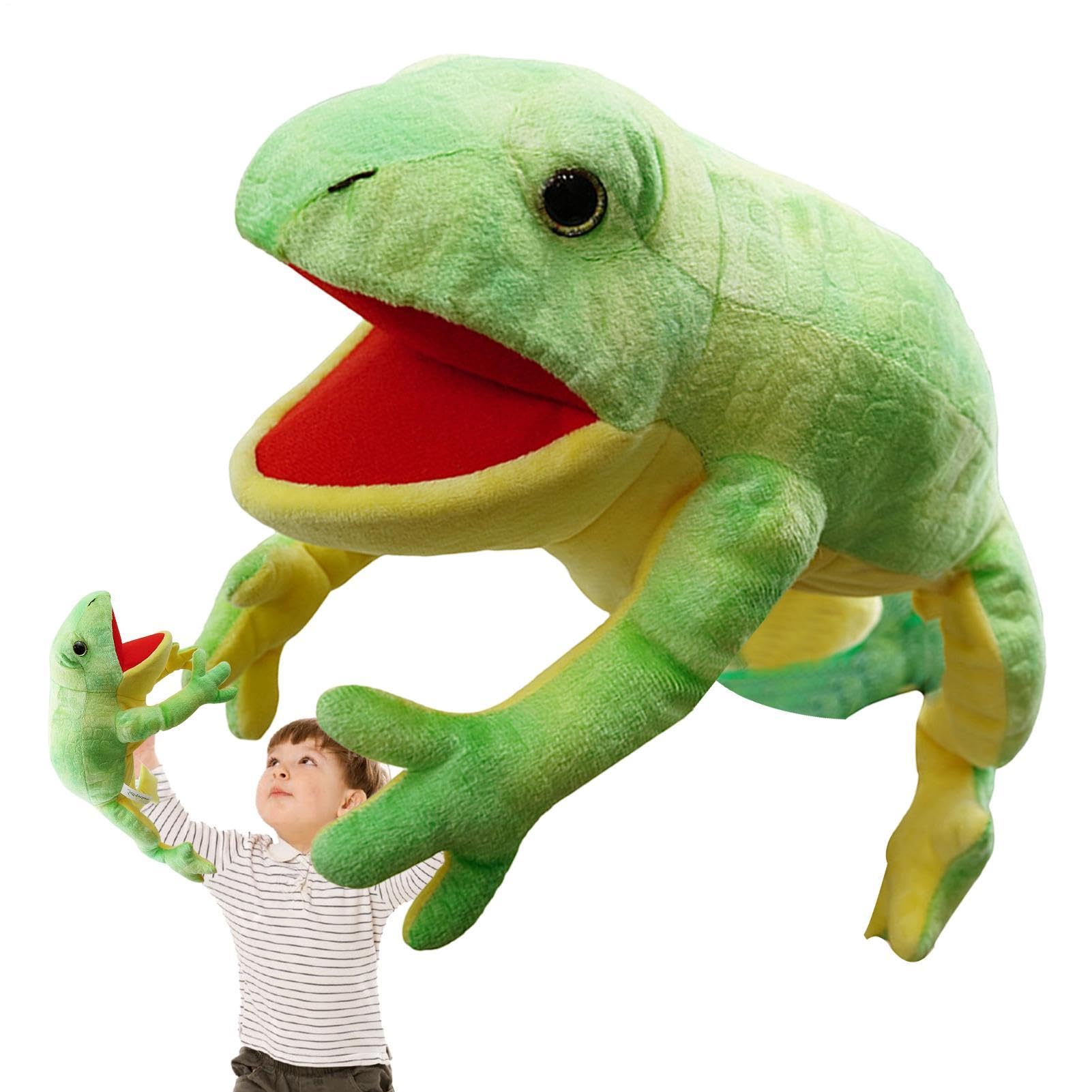 Marionetas de Mano con Móvil - Marioneta de Mano de Peluche Suave de Camaleón | Marionetas de Animales de Peluche Dulce, Regalos de Cumpleaños, Títeres de Mascotas para, Espectáculo