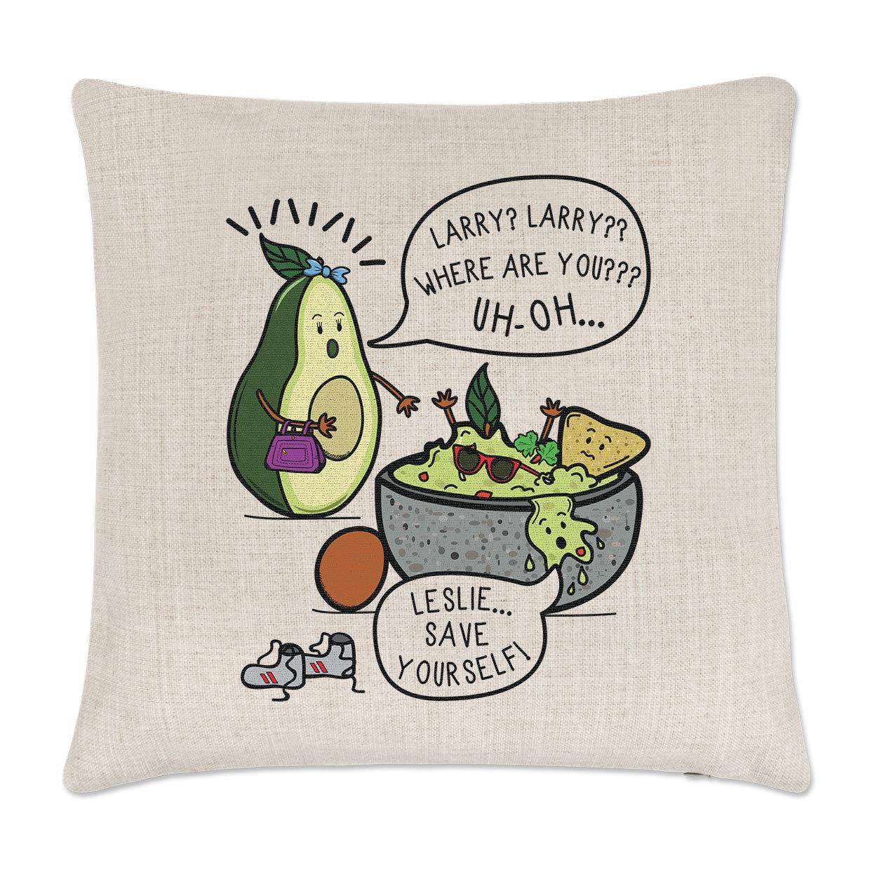 Leslie & Larry Avocado Lino Copricuscino Cuscino