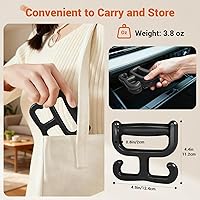 Vista 4 de Paquete de 2 bolsas de comestibles con asa para bolsas de plástico, cada una tiene capacidad para 100 libras, duradera, multiusos, resistente, Negro