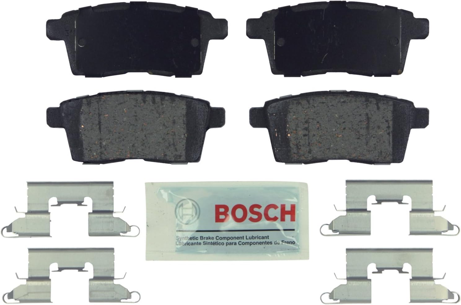 BOSCH BE1259H Blue Ceramic Disc Brake Pad Set With Hardware - Compatible With Select Ford Edge; Lincoln MKX; Mazda CX-7, CX-9; REAR