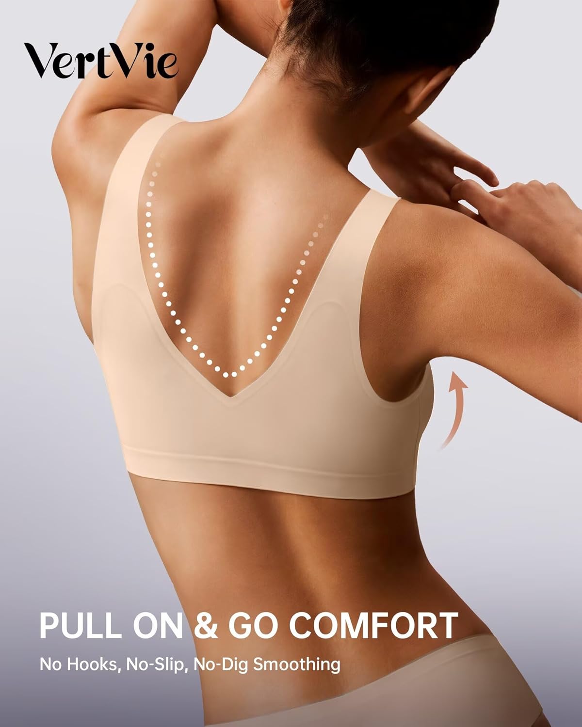 Vertvie Womens Jelly Wireless Bras Seamless T-Shirt Bra No Underwire Full Coverage Pullover Bralettes Supportive Sports Bras - Image 2