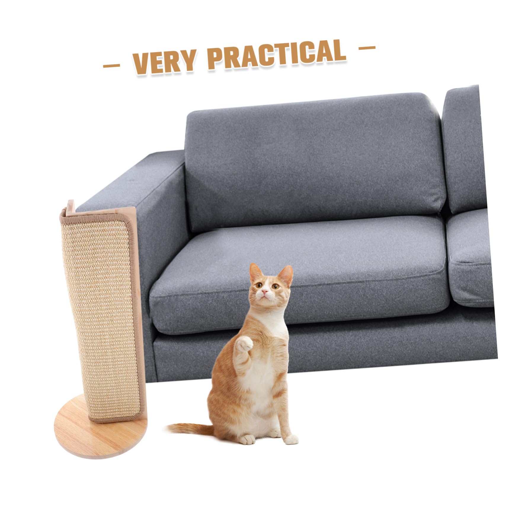 Hohopeti Rascador Esquinero para Gatos de Madera Natural Protector de Sofá, Almohadilla para Afilar Uñas y Proteger Muebles en Decoración del Hogar
