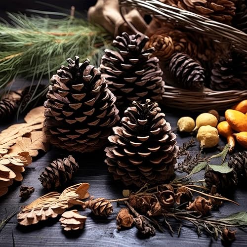 Miniatura 3 de 12 piñas de 3 a 4.5 pulgadas de alto, paquete a granel en una caja protectora, totalmente naturales, sin insectos, adornos de piñas grandes