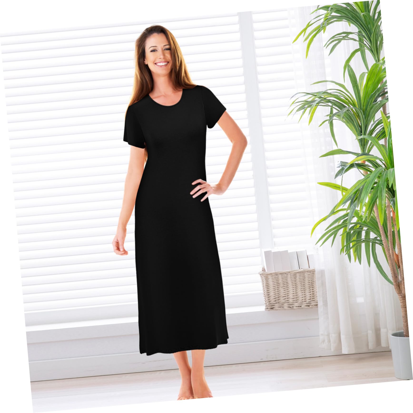 Gonna da Casa Vestito Ampio Abito da Notte per Donna Indumenti da Notte Camicie da Notte da Donna Camicia da Notte da Donna Abbigliamento per La Casa delle Donne Rosa Modale