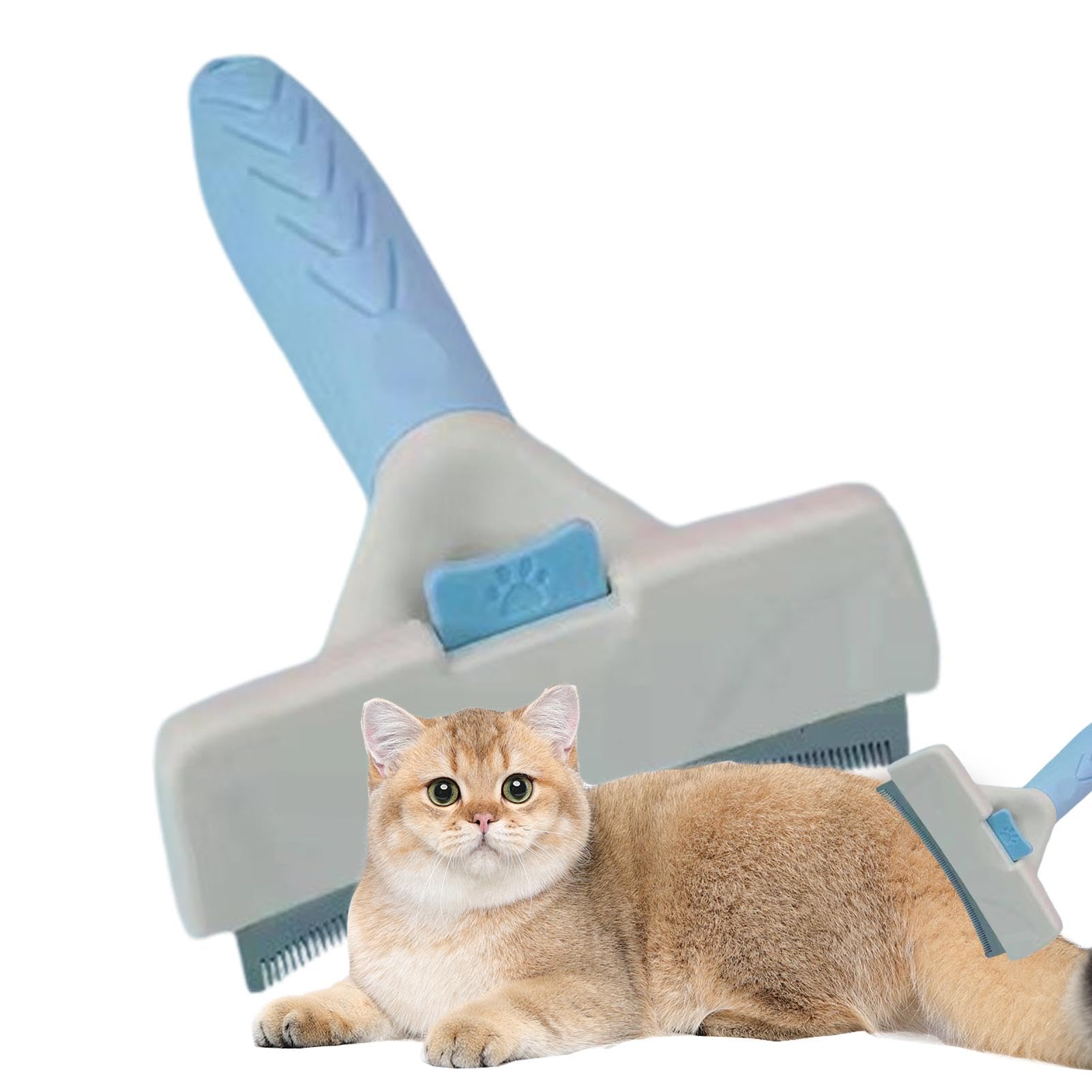 Cepillo deshedder para gatos, cepillo de aseo de acero inoxidable | para perros, agarre cómodo, cepillo eficiente de limpieza de de gato, ergonómico para mascotas, gatos y perros