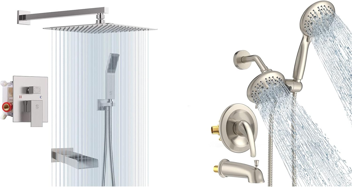 12 Inches Bathtub Faucet Set and Rain Shower Tub Set - Amazon.com