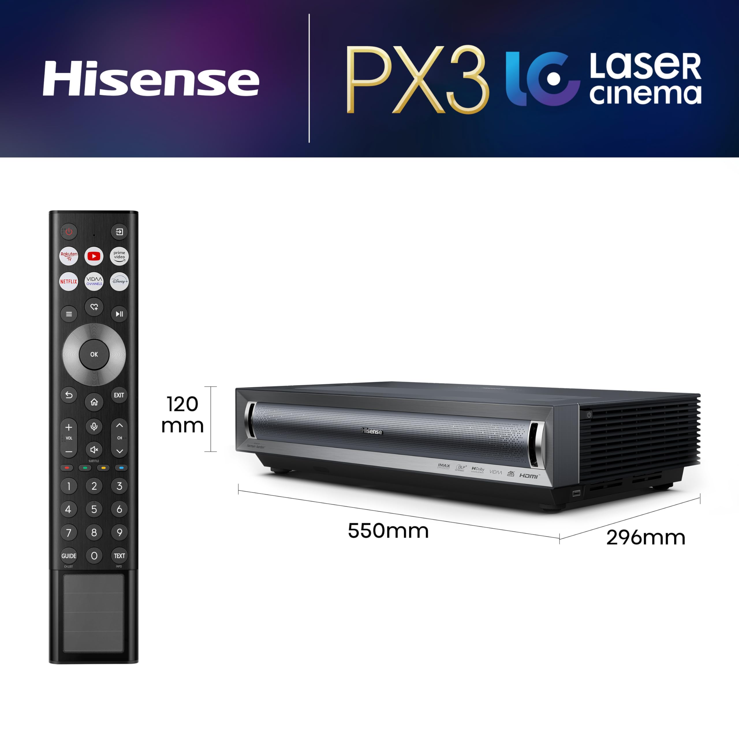 Proiettore Laser Hisense PX3 4K 80-150 Pollici - Dettaglio