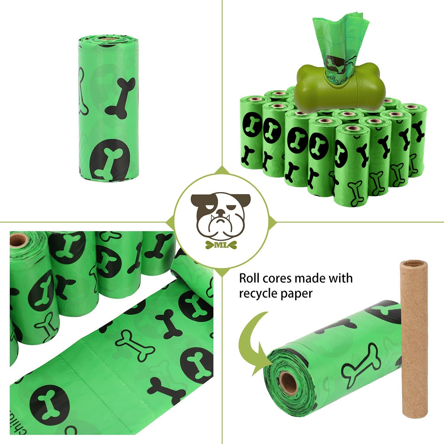 OIRLVCE Dog Poo Bags 540 Counts 36 Rolls Dog Poop Bags Rolls with Dispenser, Extra Thick Strong Leak Proof Dog Waste Bags, Green - Image 2