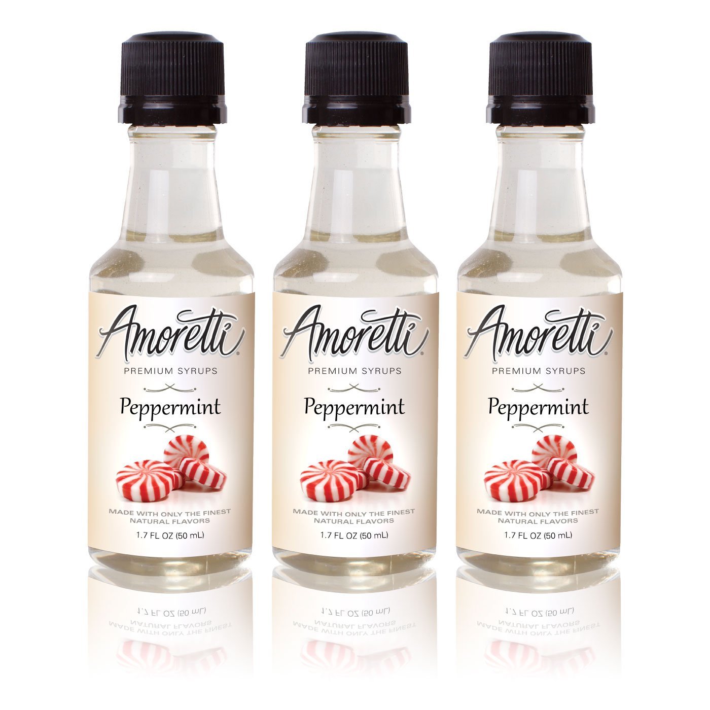 AmorettiPremium Peppermint Syrups 50ml 3 Pack, 1.7 Fl Oz (Pack of 3)