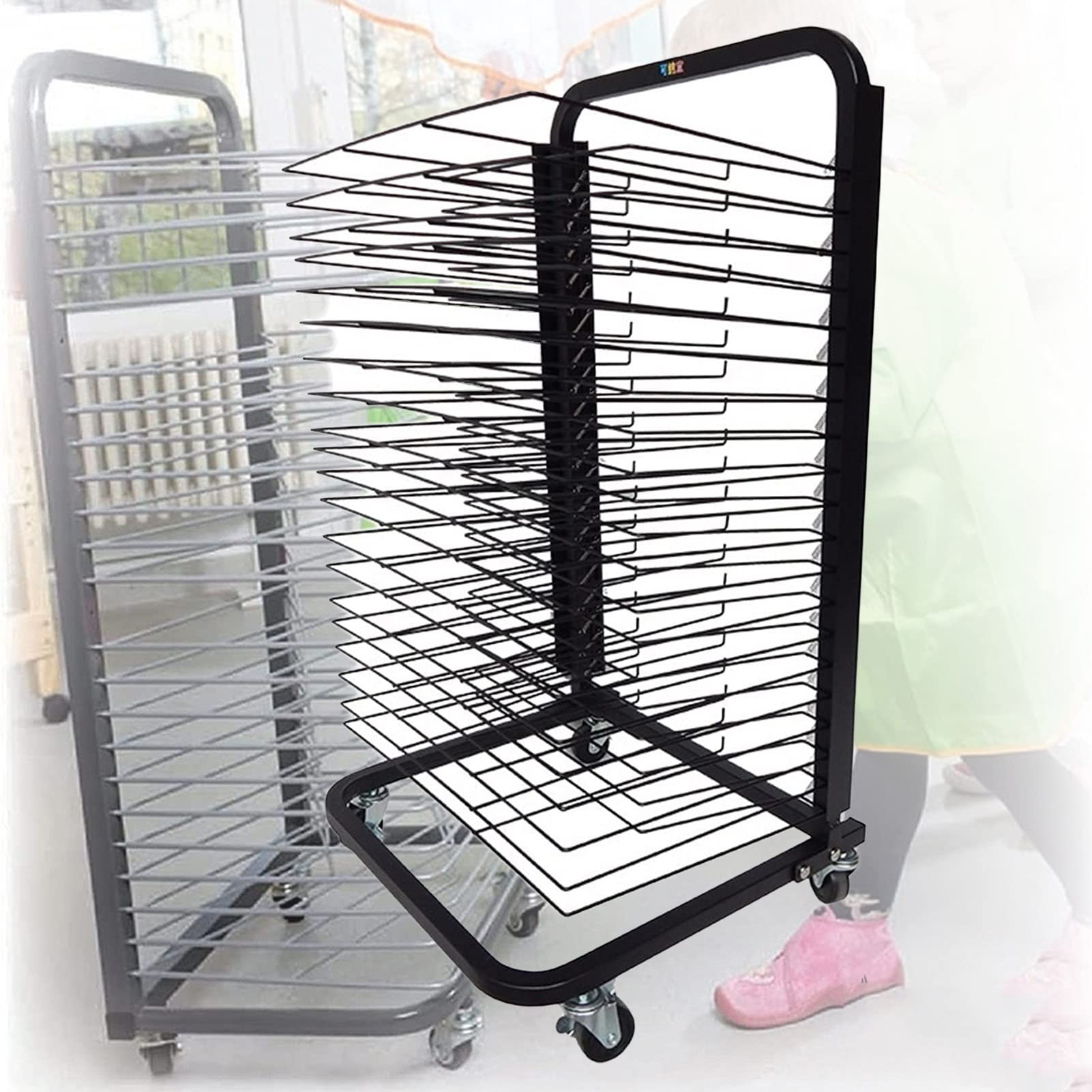 Aioneer 20 Tiers Art Easel Drying Rack For A3 Artwork/Painting Drying Rack Art Studio Educational Products Drying Rack Space Saving Shelves