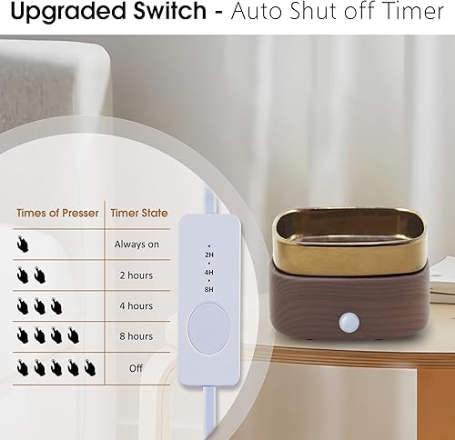 Miniatura 2 de Calentador de cera con temporizador, calentador eléctrico para derretir cera con temporizador y apagado automático 3 en 1 quemador de cera de