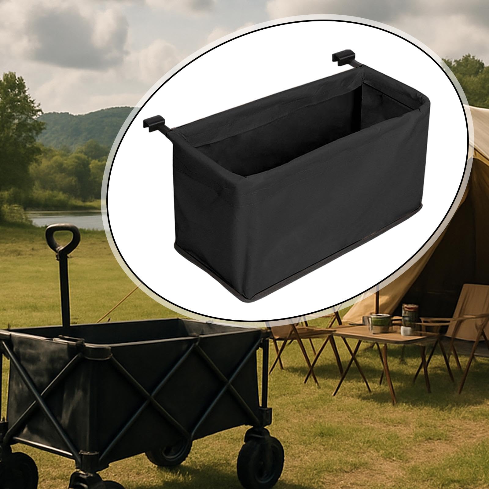 Hecktaschenaufsatz für Bollerwagen, Gartenwagenzubehör, Tragbare Wasserdichte Hecktasche Zur Aufbewahrung von Bollerwagen für Strand, Sport Und Einkau, Schwarz