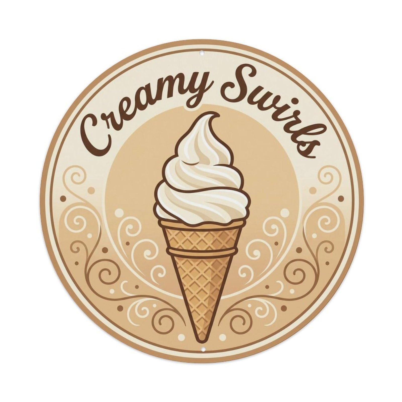 Creamy Swirls Sweet Shop Metal Tin Sign