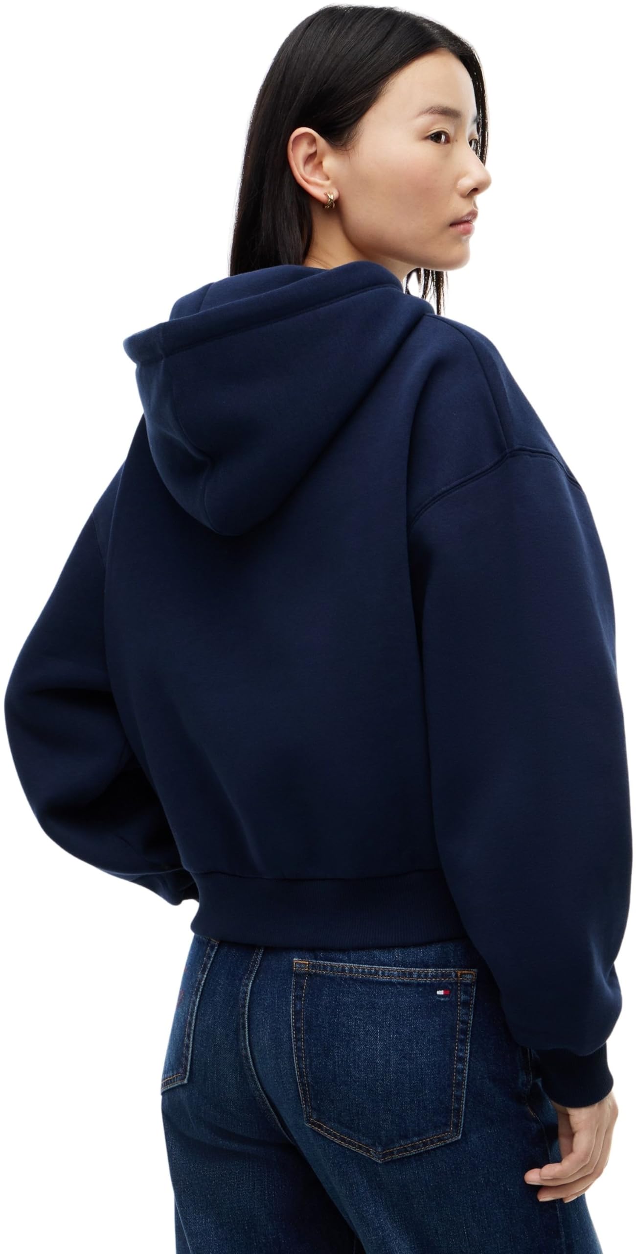 Tommy Hilfiger Corp Logo Mdrn Hoodie Ww0ww47832 Felpa con Cappuccio Donna (Pacco da 1)