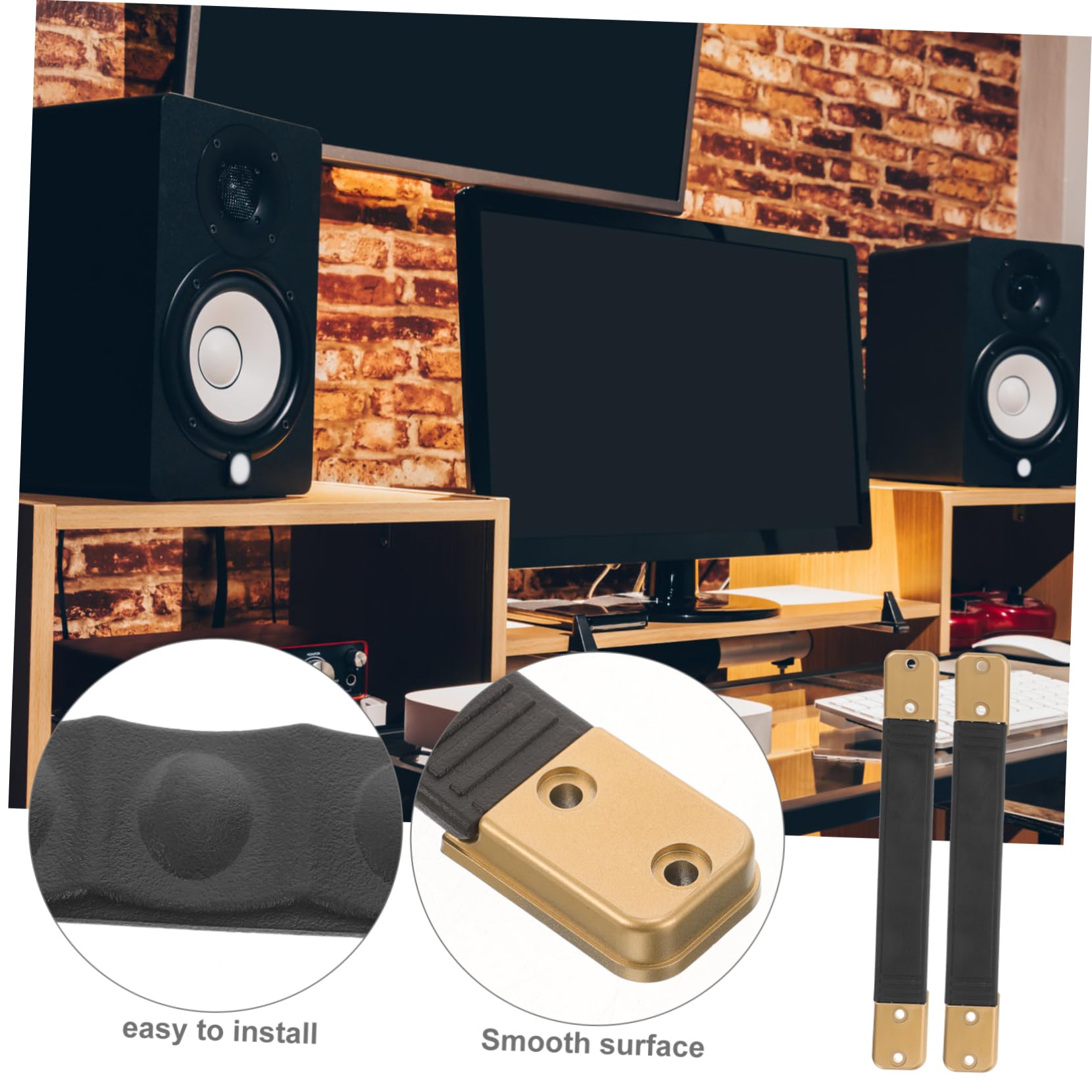 Wakauto 2pcs Artificial Speaker Strap Handle and Stylish Audio Accessory for Easy Carrying and Installation of and Amplifiers