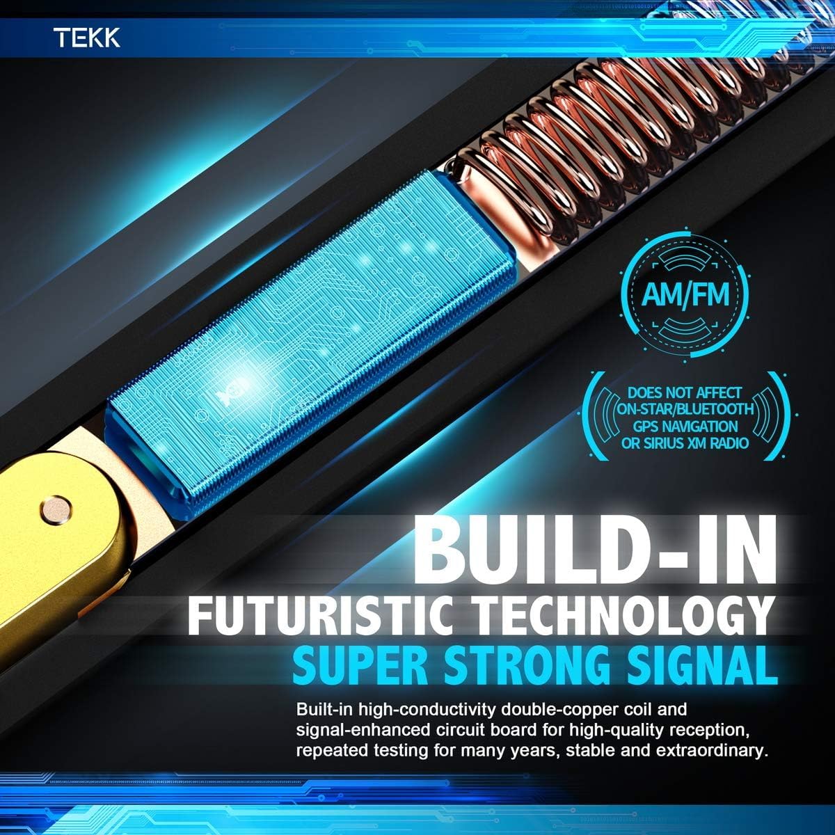 Tekk Antena corta compatible con Tundra 1999-2026, diseñada para una recepción optimizada de FM/AM, 4.8 pulgadas