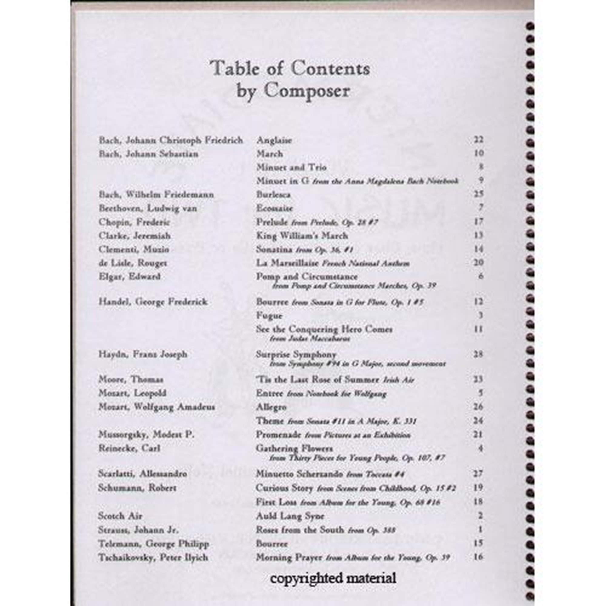 Intermediate Music for Two, Volume 1 for Flute or Oboe or Violin & Cello or Bassoon