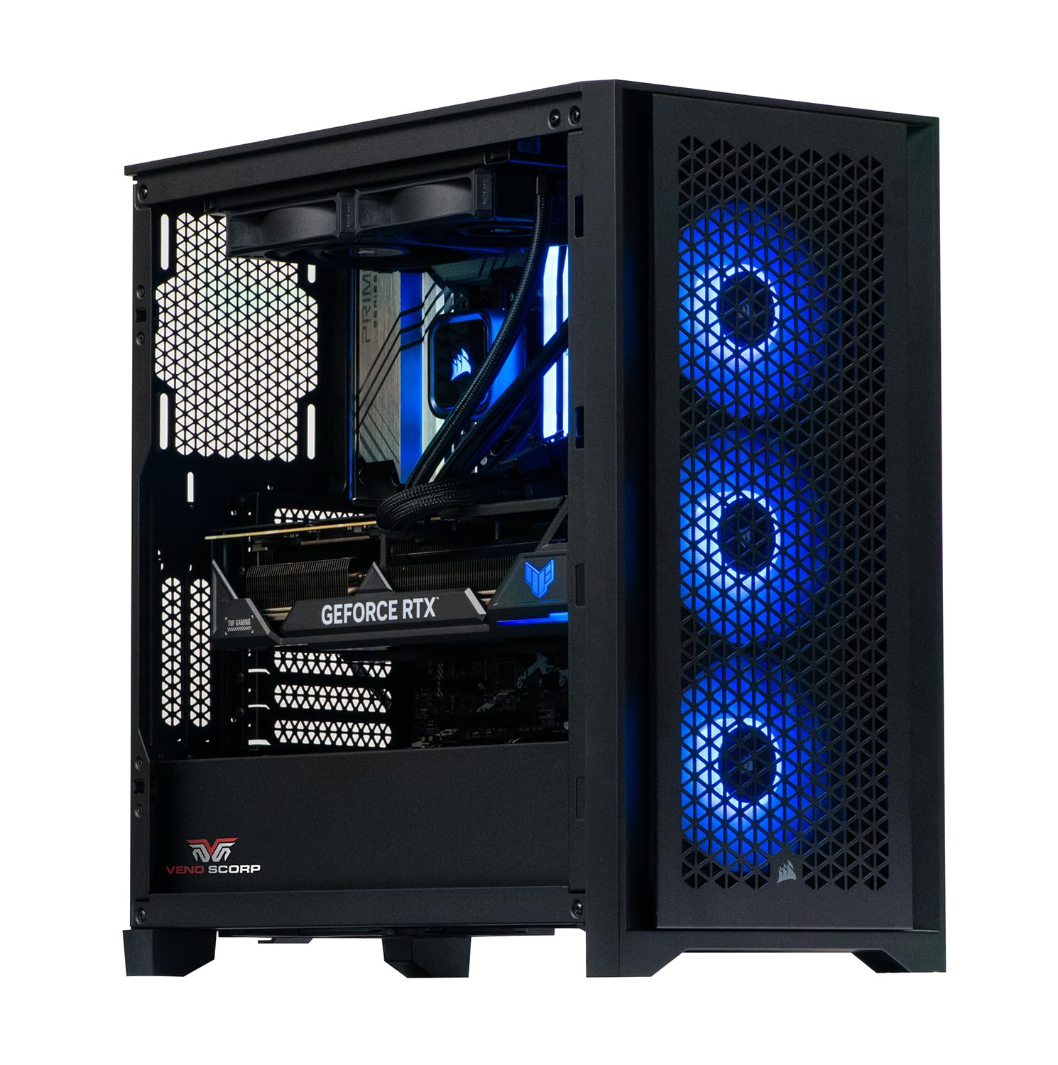 Veno Scorp Gaming PC - Intel Core i7 14th Gen Nvidia Geforce RTX 5080 16GB GPU - 32GB 6000Mhz DDR5 Ram - Corsair MP600 2TB NVMe - 850W Gold Rated PSU - Wi-Fi - Liquid Cooled - 4000D ARGB Black — view 2