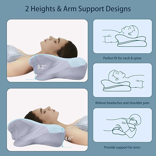 Miniatura 3 de Almohadas cervicales para el cuello para aliviar el dolor almohadas de espuma viscoelástica de contorno para el dolor de hombro - Almohada