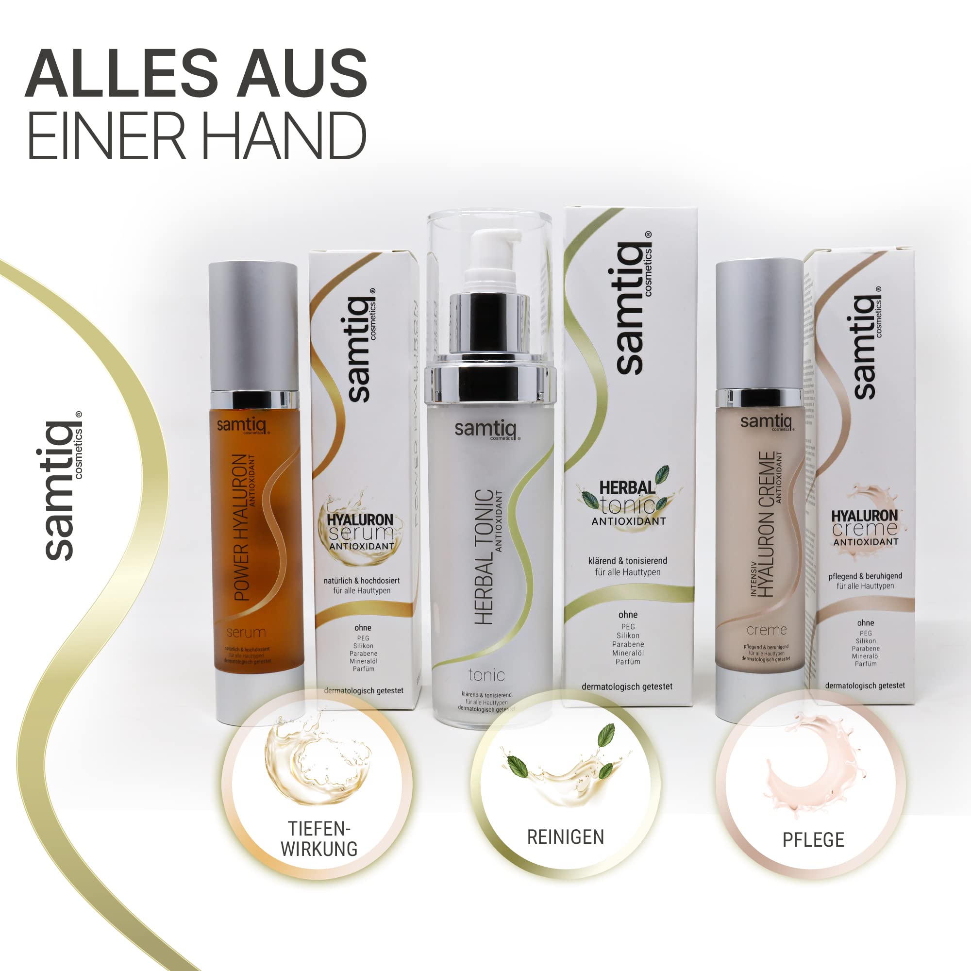 Power Hyaluron Serum Hochkonzentriert - mit Grüntee Extrakt, 50ml, Hyalurongel Gesicht, Microneedling geeignet, Hochdosiert
