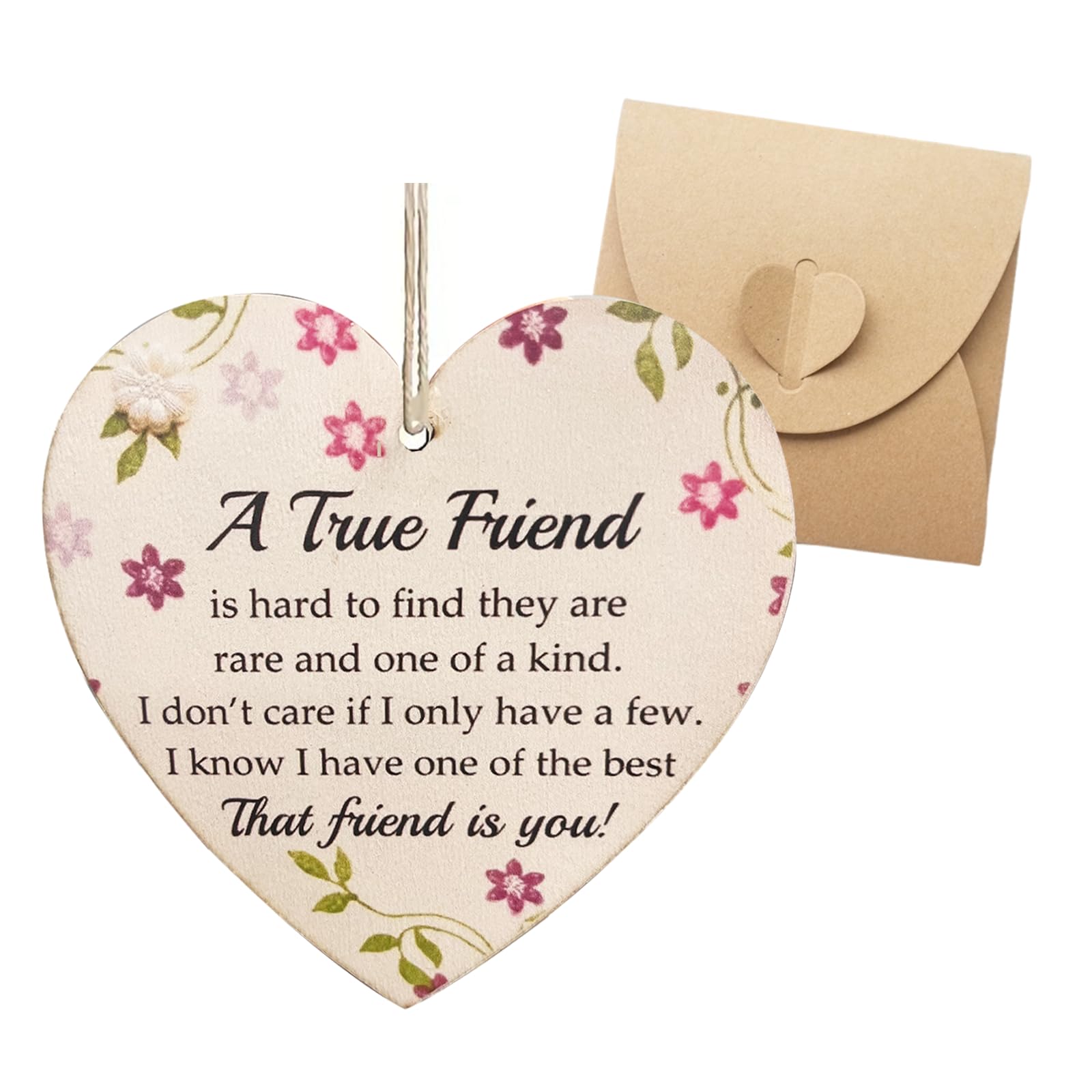 Wooden Friendship Plaque for Women, 1PCS Bestie Gifts with Kraft Paper Box, Special Friend Gifts, Best Friend Birthday Gifts