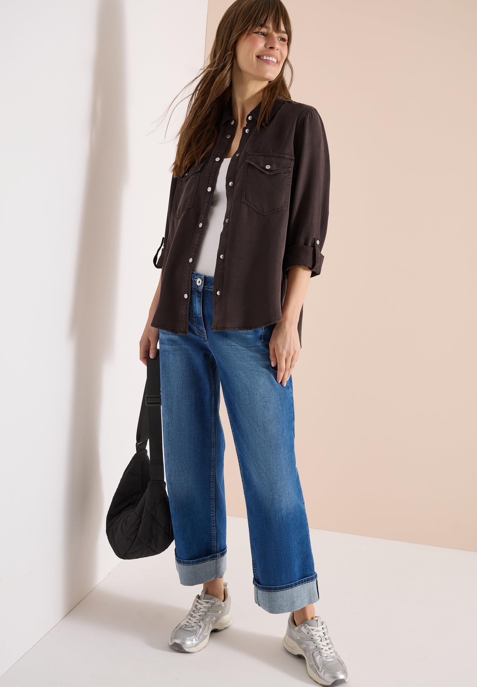 Cecil Bluse mit Hemdkragen und Turn-Up