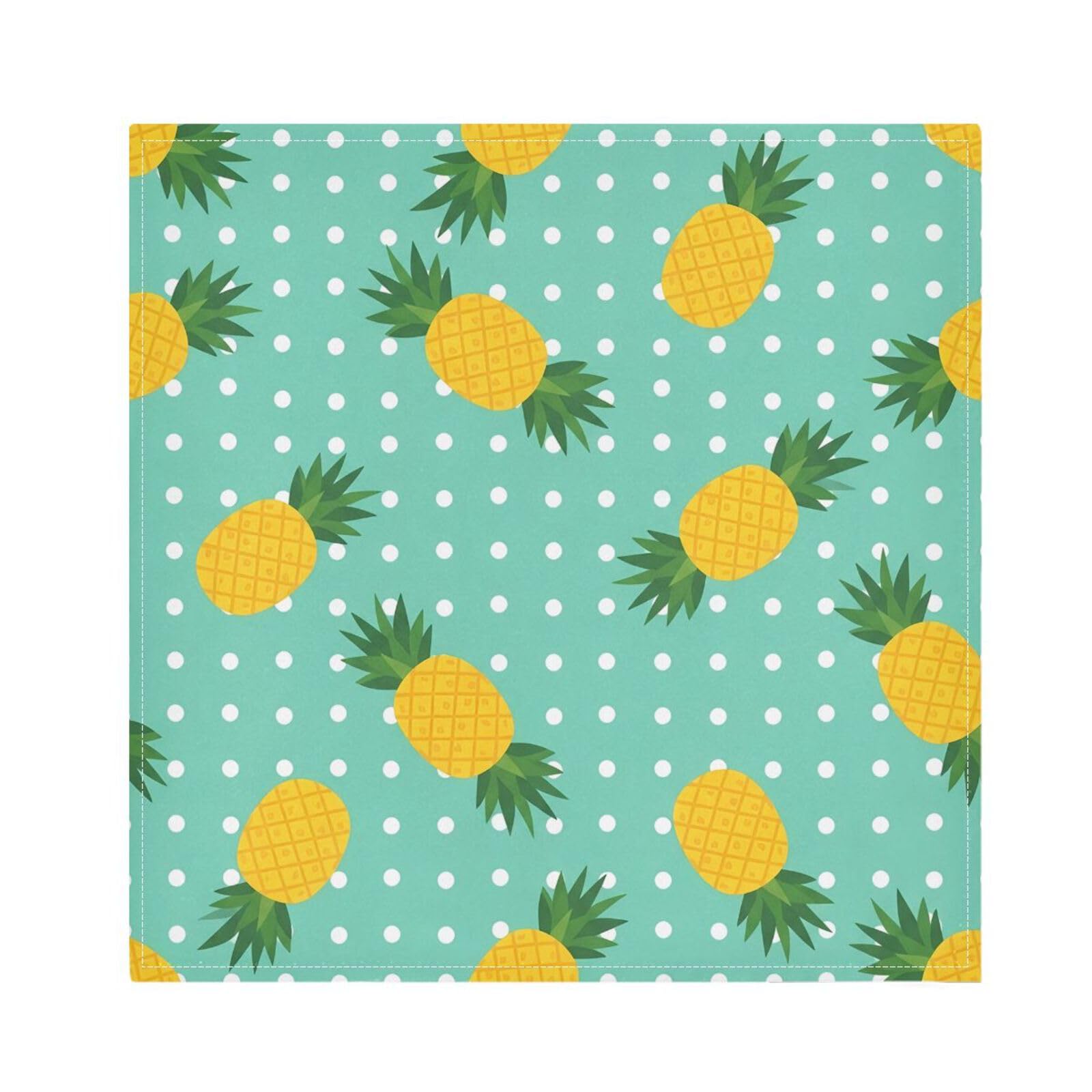 Ttgoth Pineapple Cloth Napkin Set of 4 Washable & Reusable Dinner Napkins for Dining Table, Banquets, Wedding, Party, 50x50 cm