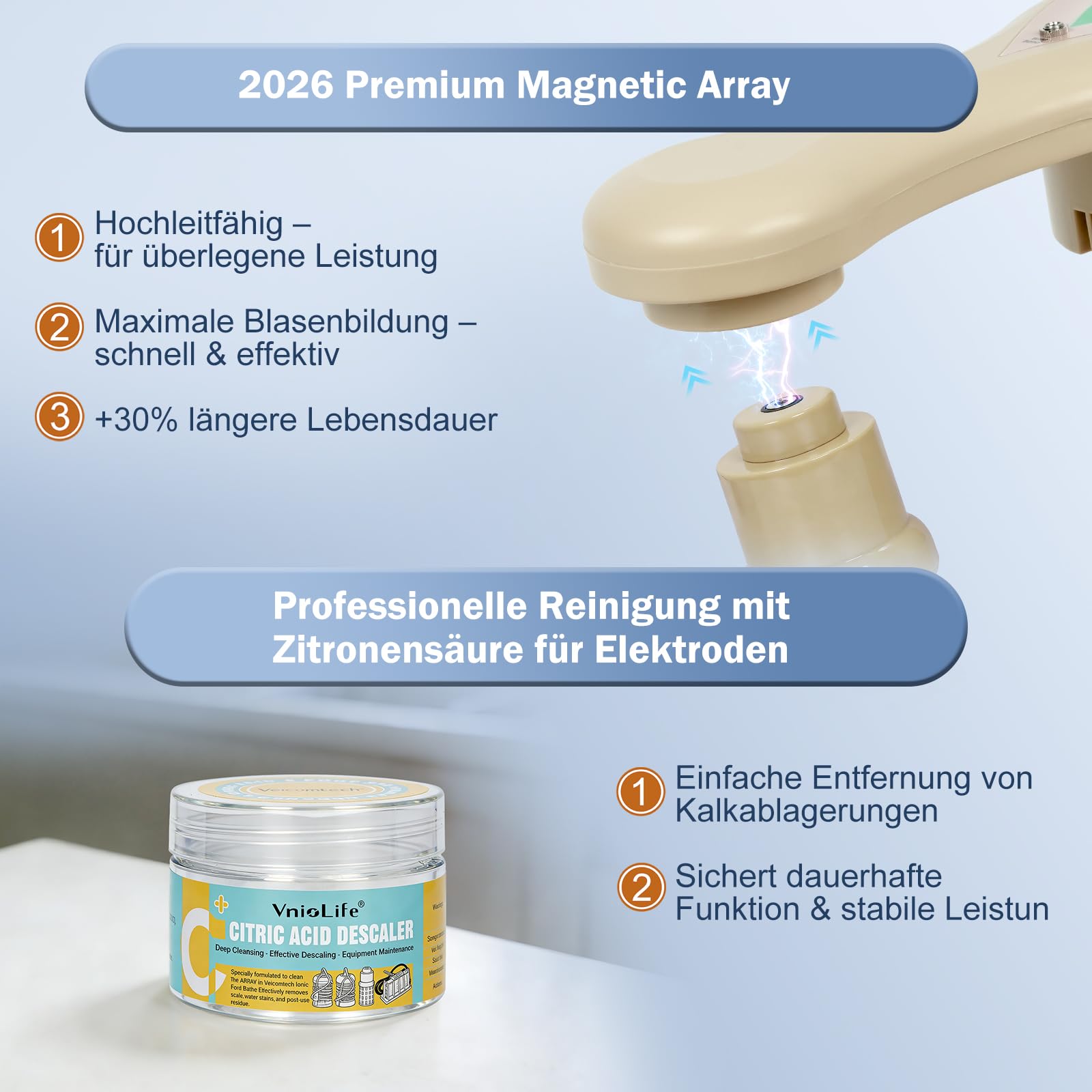 Ionen Fußbad Entgiftung,Detox Fußbad, Elektrolyse Fussbad mit 1 Array, Meersalz Wellness Fußpflege für Stressabbau & müde Füße, Komplett-Set (Mit Badesalz)